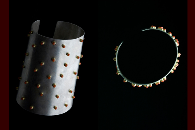 Nature morte bijoux contemporains argent